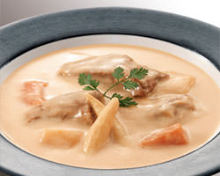 Simmered in white sauce