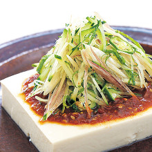 Chilled tofu with yangnyeom sauce