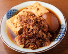 Simmered meat and tofu