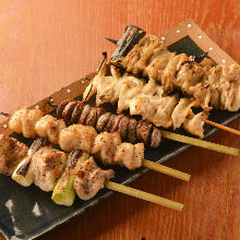 Assorted grilled chicken skewers, 5 kinds