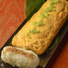 Japanese-style rolled omelet with marinated cod roe