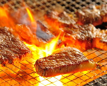 Charcoal grilled meat