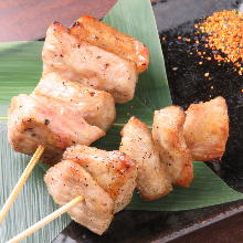 Grilled pork jowl skewer