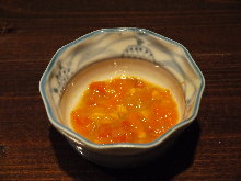 Salted sea squirt guts