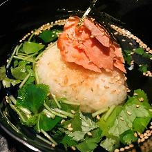 Grilled rice ball chazuke