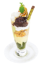 Matcha red bean parfait