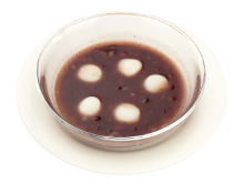 Shiratama zenzai (sweet red bean soup with rice flour dumplings)