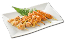 Assorted grilled chicken skewers