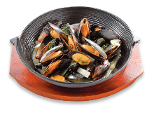 Mussels steamed in wine