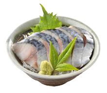 Japanese pickled mackerel sashimi