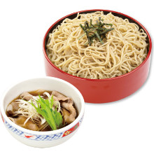 Buckwheat noodles dipped in a broth