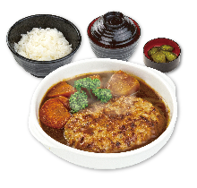 Cheese-stuffed hamburg steak