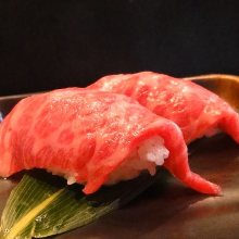 Beef nigiri sushi
