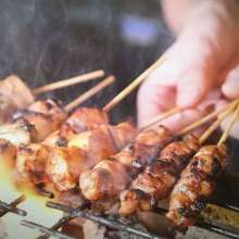 Assorted grilled chicken skewers, 5 kinds