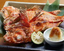 Charcoal grilled kichiji rockfish