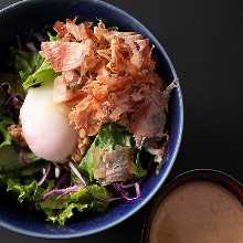 Natto and Warm Egg Salad