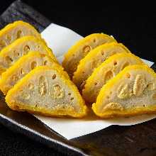 Mustard-stuffed lotus roots