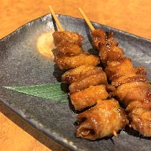 Chicken skin skewer