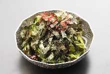 Korean-style salad with seaweed