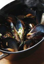 Mussels steamed in wine