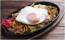 Yakisoba noodles with sauce