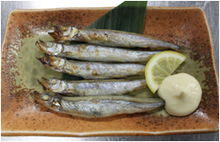 Shishamo smelt with roe