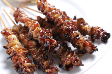 Chicken skin skewer