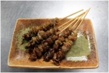 Chicken skin skewer