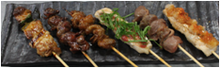 Assorted grilled skewers