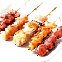 Assorted grilled chicken skewers, 5 kinds