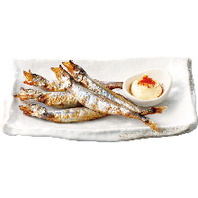 Seared shishamo smelt