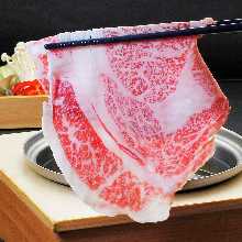Wagyu beef shabu-shabu with vegetables Wagyu beef shabu-shabu with vegetables