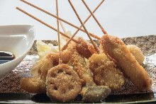 Assorted fried cutlet skewers, 7 kinds