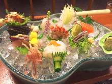 Assorted sashimi