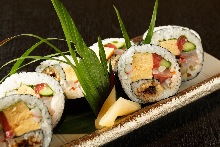 Seafood futomaki sushi rolls