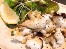 Salted and grilled squid tentacles Salted and grilled squid tentacles