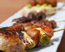 Assorted grilled chicken skewers, 4 kinds