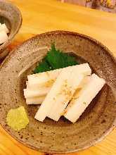 Japanese yam cut into strips