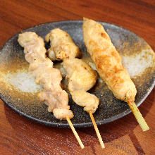 Assorted grilled skewers