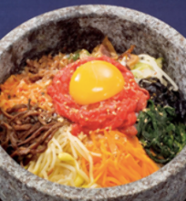 Stone grilled tartare bibimbap