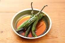 Soy-marinated Green Chilies