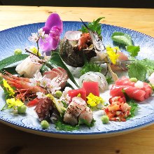 Assorted sashimi of the season