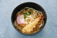 Wheat noodles with tempura