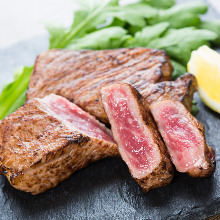Rare aged Wagyu beef steak