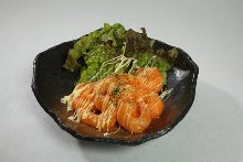 Fried shrimp dressed with mayonnaise