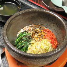 Stone grilled bibimbap with soup