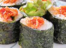 Chanja (Korean spicy marinated cod innards) sushi rolls