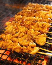 Chicken skin skewer