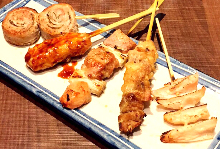 Assorted grilled chicken skewers, 5 kinds