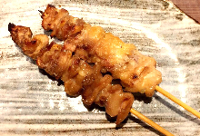 Chicken skin skewer